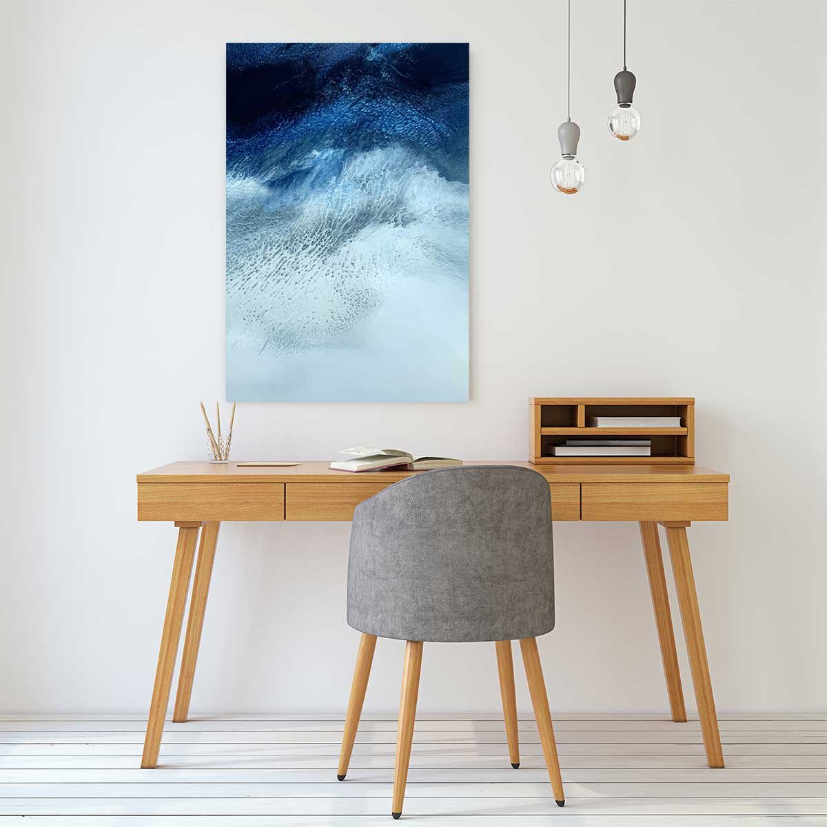 Tableau bleu rivage tableau alu dibond, HEXOA