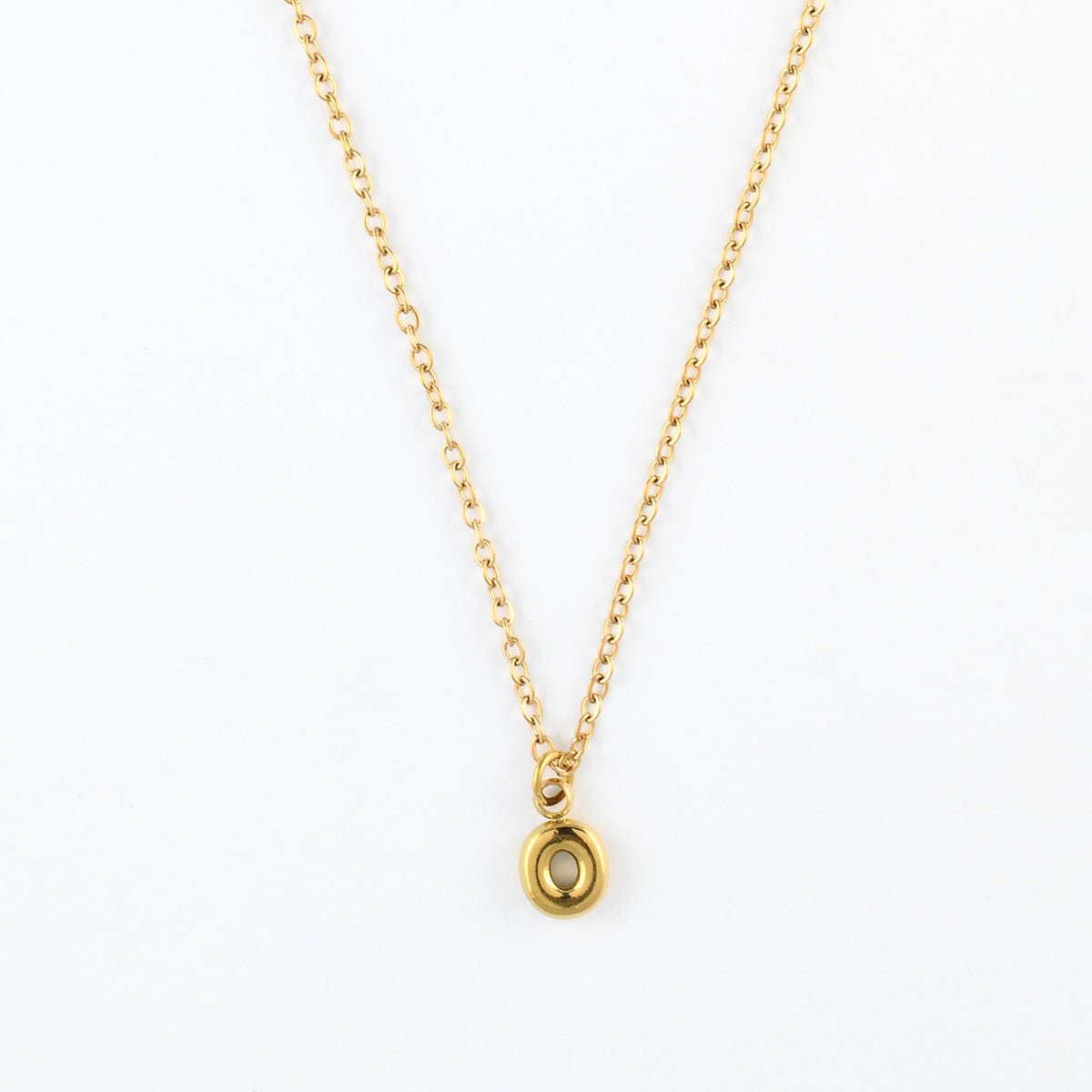 Collier à pendentif lettre O acier inoxydable doré, BALABOOSTE