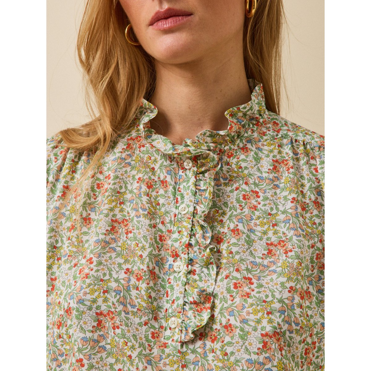 Blouse col volanté tissu Liberty - Limited Collection liberty nazanin, CYRILLUS