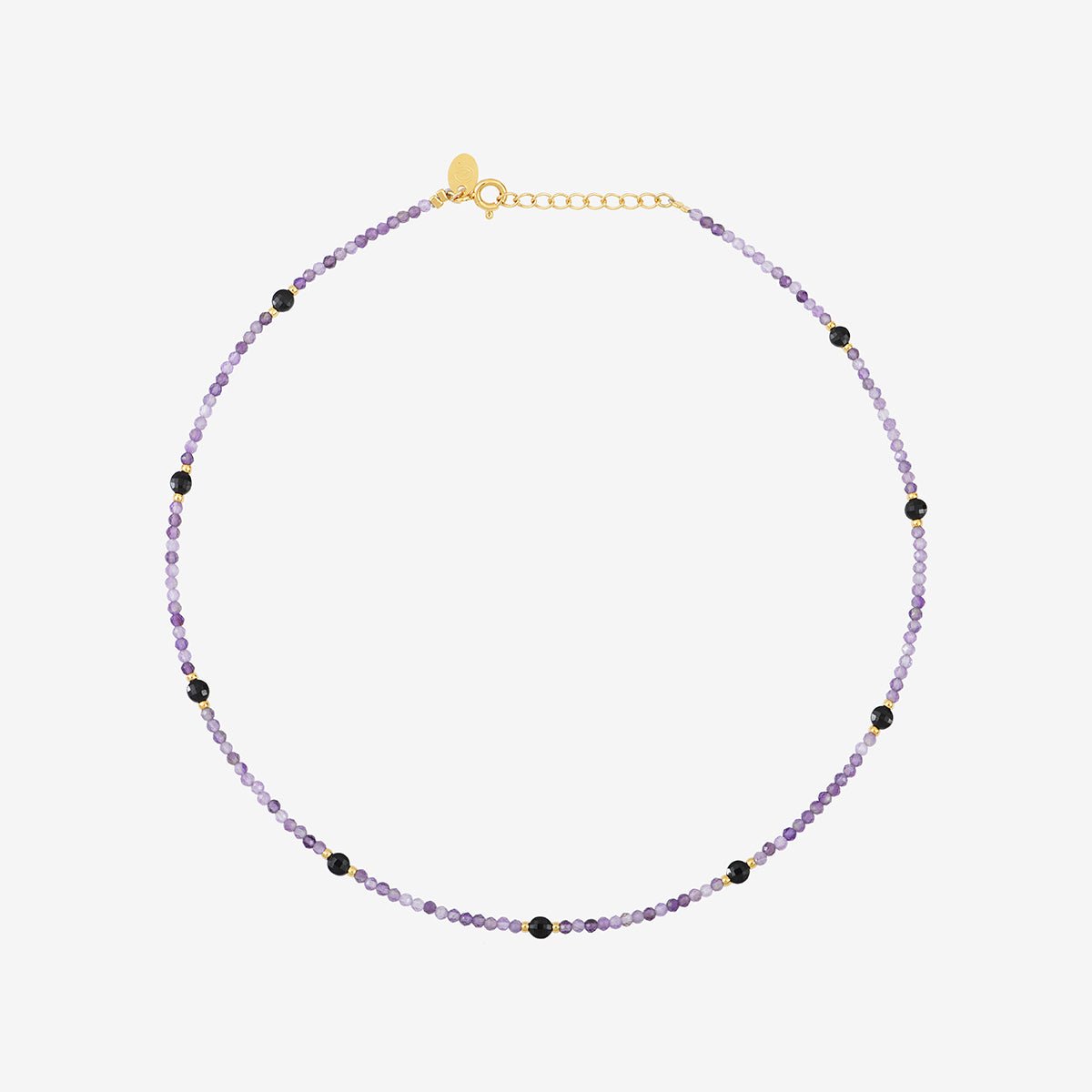Collier indie amante amethyste/onyx violet, CAROLINE NAJMAN