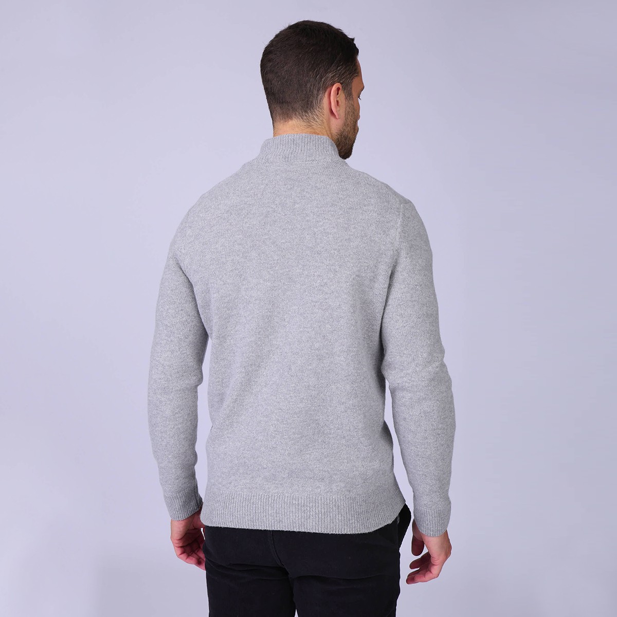 Pull col camionneur Heland gris clair, MISE AU GREEN