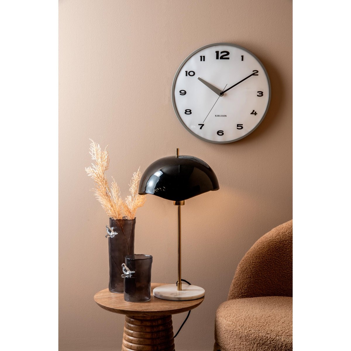 Horloge Murale Le fer BRISK DOME gris foncé, KARLSSON