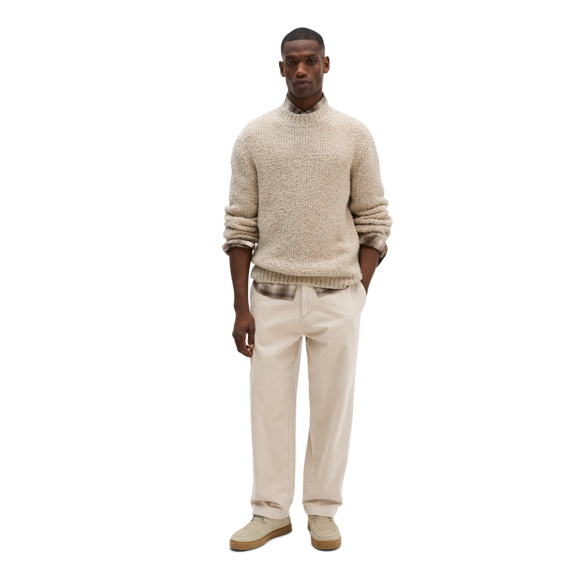 Pull oversize en mélange de laine vierge douce beige, MARC O'POLO