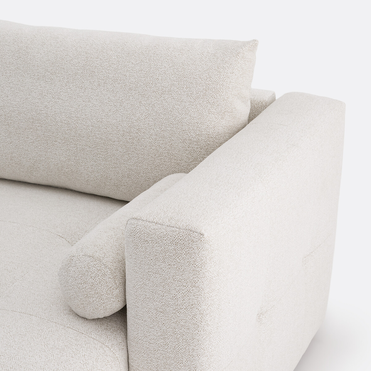 Umkehrbares Ecksofa, umwandelbar, 3-Sitzer, aus melierter Chenille, MASI ecru, LA REDOUTE INTERIEURS