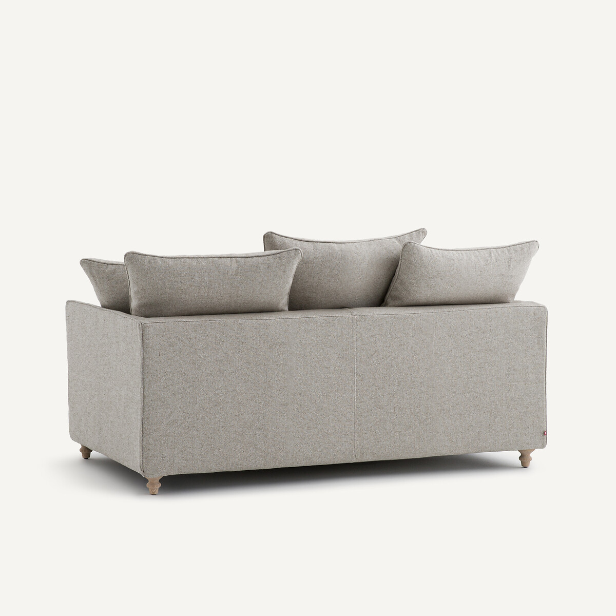 Canapé compact convertible en texturé viscose et lin, LAZARE naturel, AM.PM