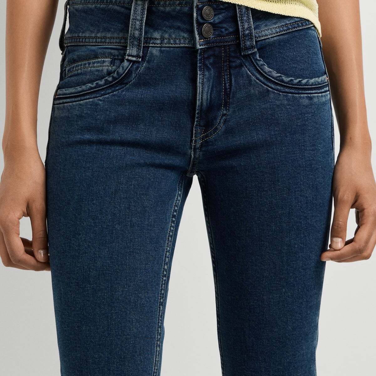 Gen - Jean Coupe Slim, Taille Moyenne teinte foncée délavée, PEPE JEANS