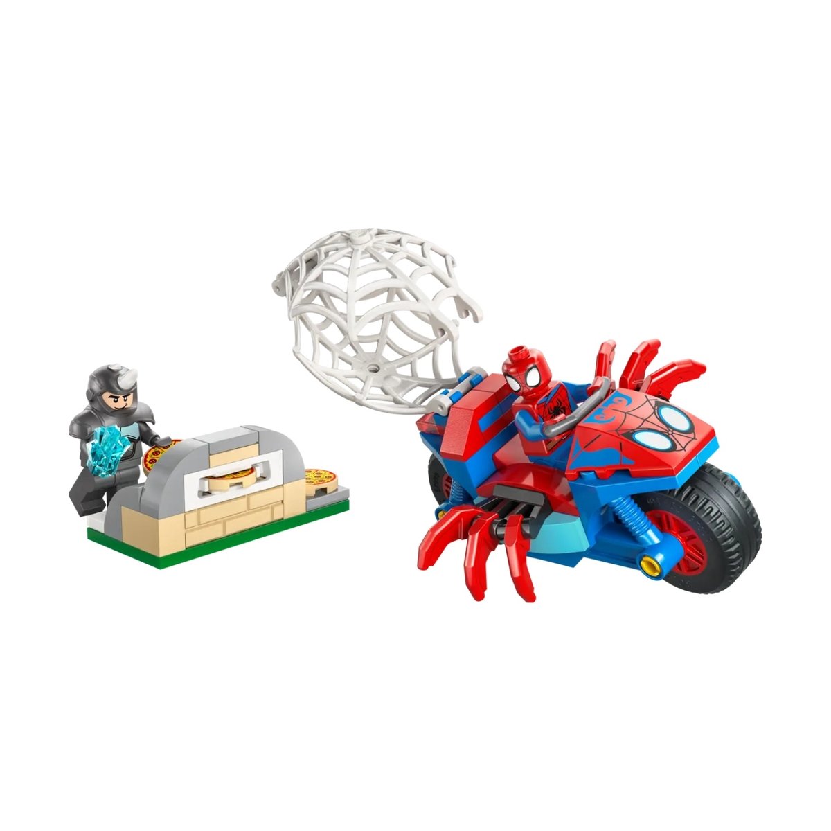 Spidey sur sa moto contre Rhino multicolore, LEGO