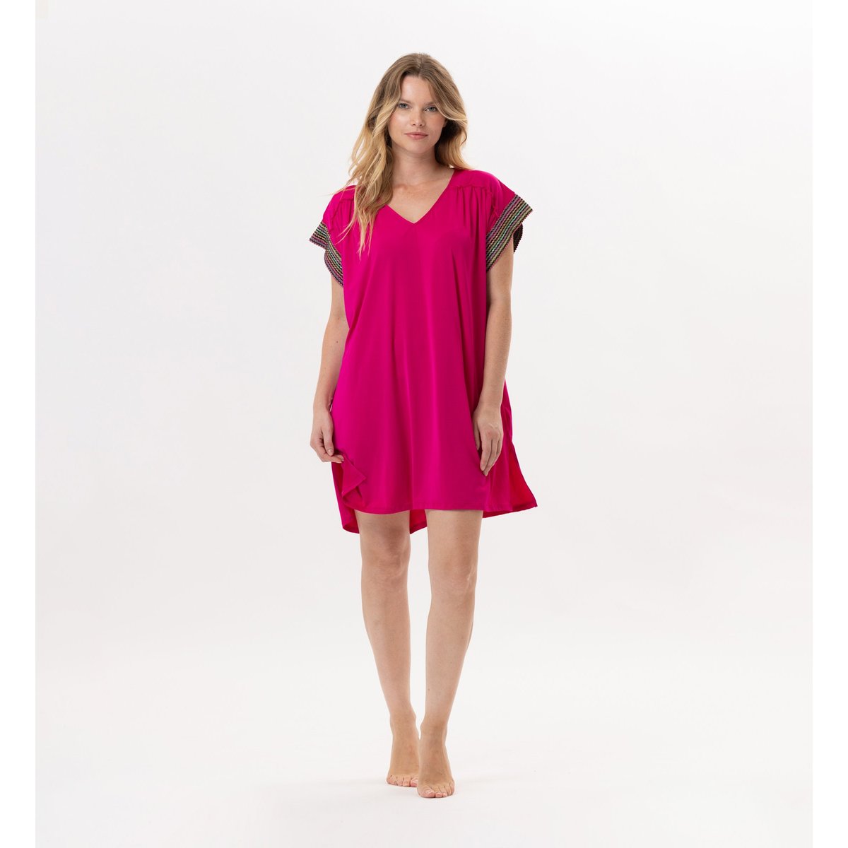 Kaftan en jersey PAMPELONNE 940 rose, LE CHAT