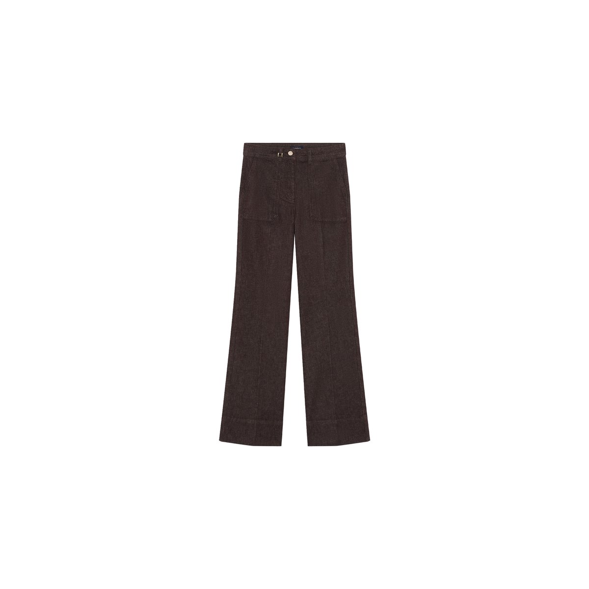 Pantalon flare en denim PHAMILTON marron foncé, CAROLL