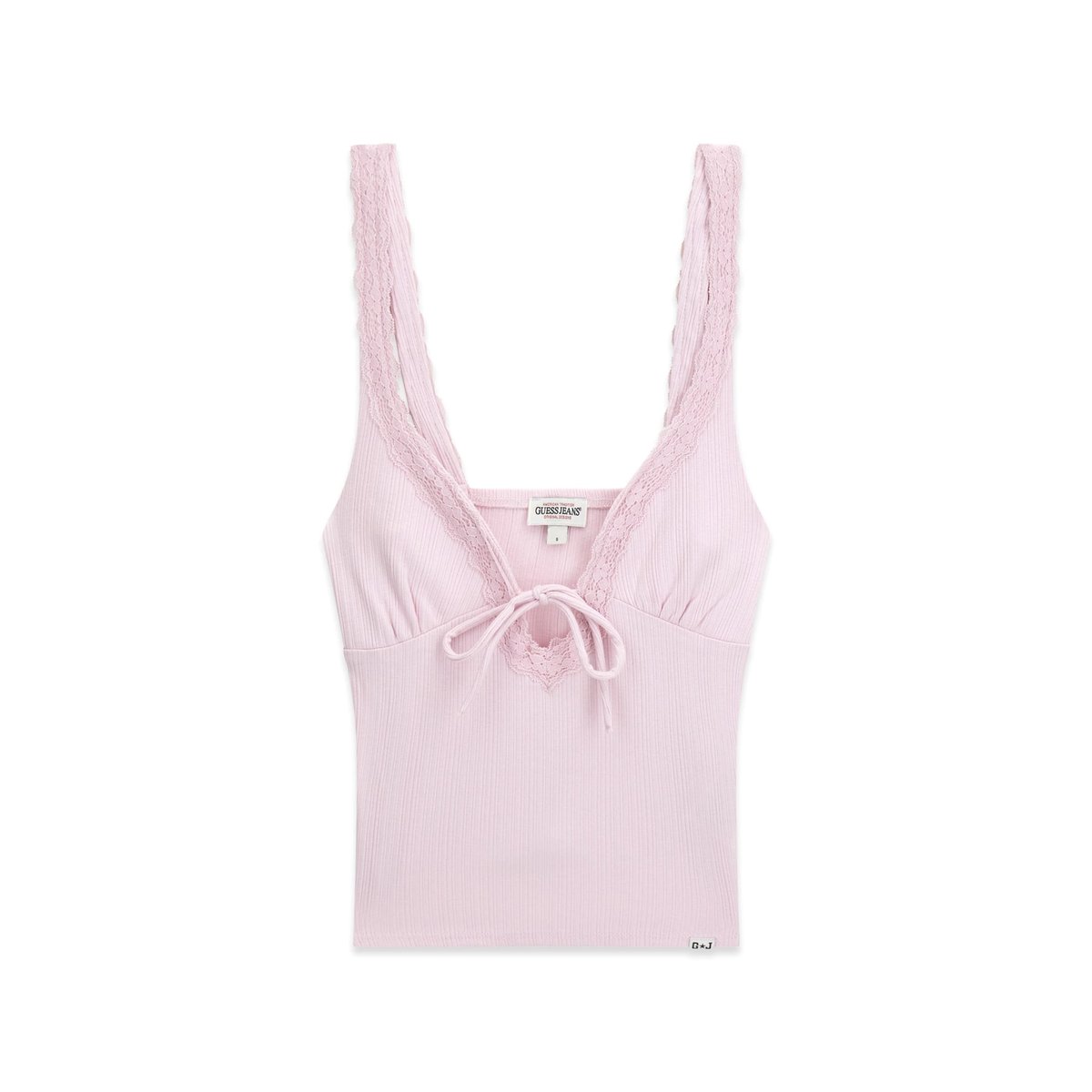 Top En Dentelle À Côtes rose, GUESS