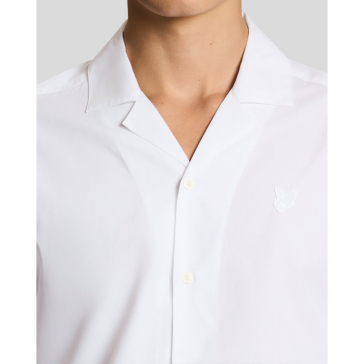 Chemise col revers en popeline blanc, LYLE & SCOTT