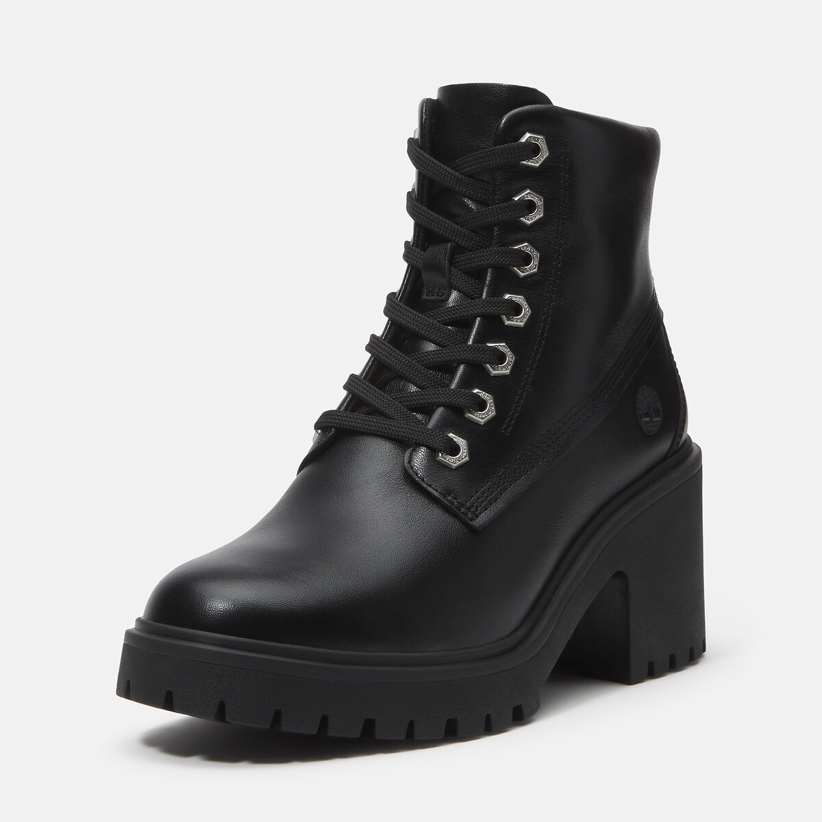 Stiefeletten mit Absatz, aus Leder, STONE HEIGHTS MIS LACE schwarz, TIMBERLAND