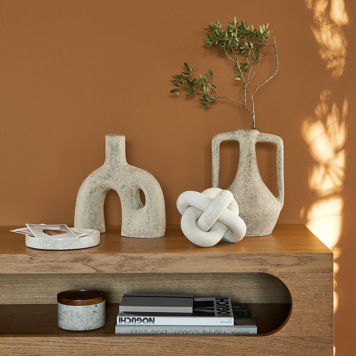 Boîte de rangement en marbre, Marcia naturel, LA REDOUTE INTERIEURS