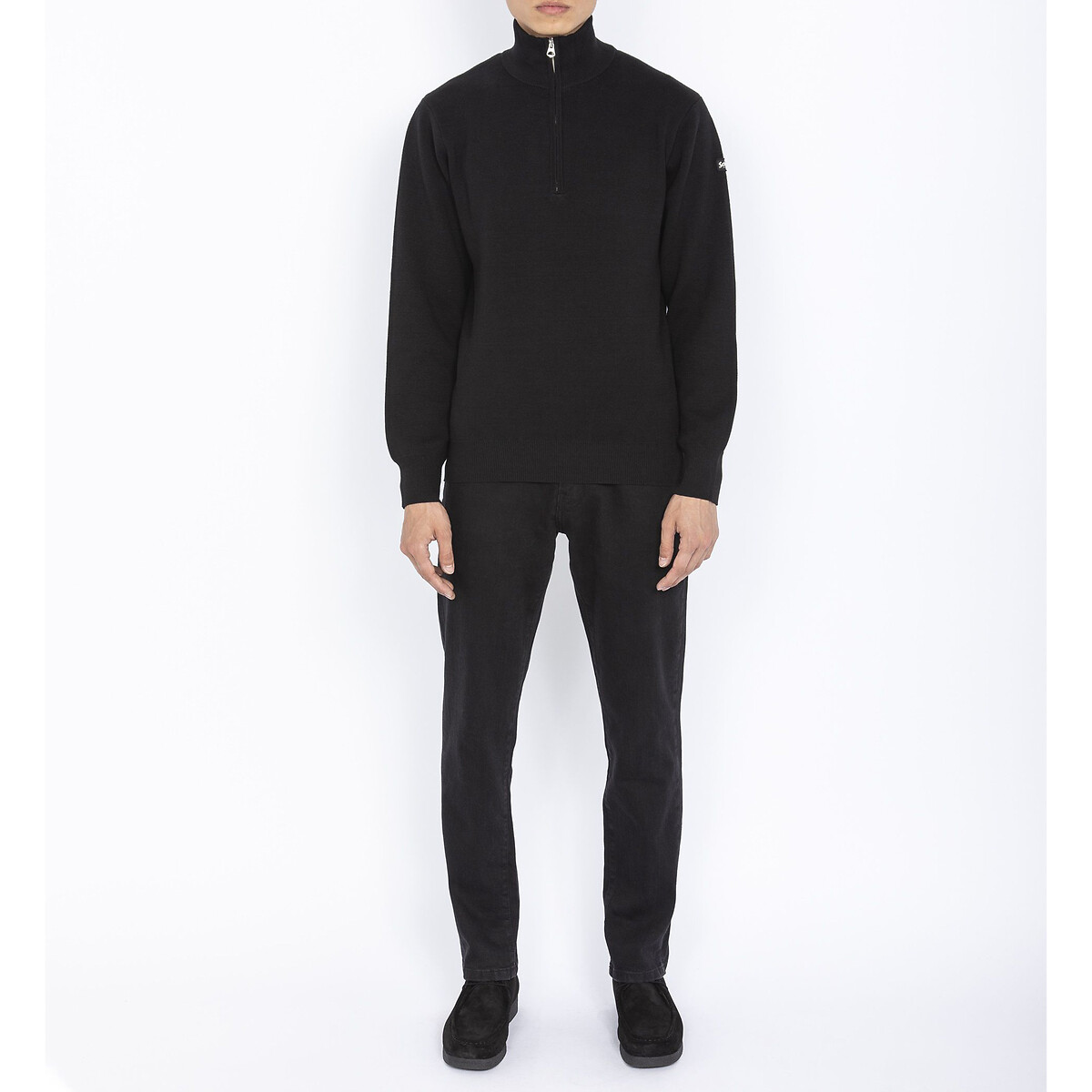 Pull col montant zippé Kern 3 noir, SCHOTT