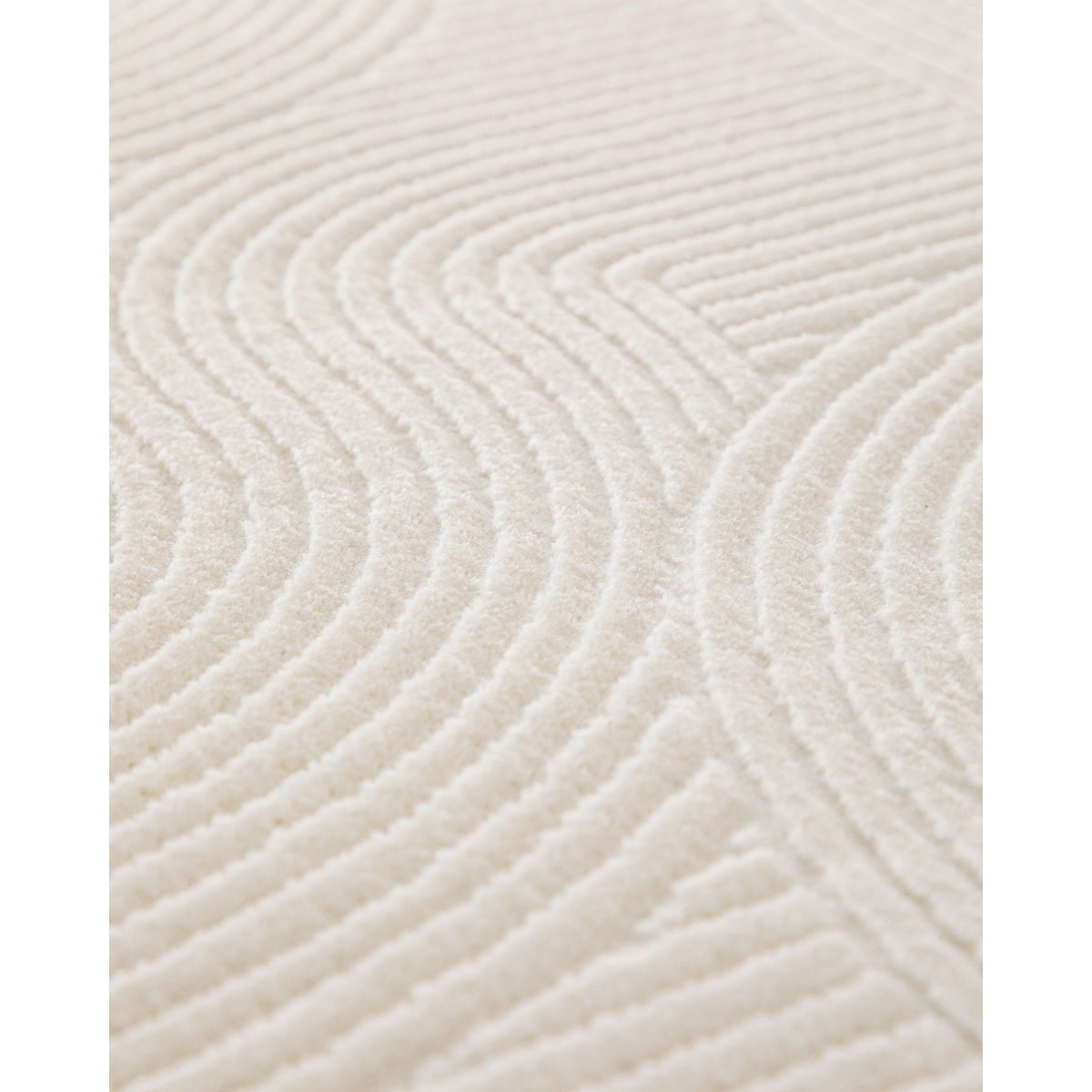 WECONhome Nuuk Arc, tufté, tapis poils courts, motif arc en relief, lavable, certifié OEKO-TEX® , Nuuk Arc crème blanc, WECON HOME