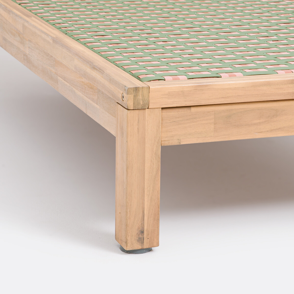 Briana Sun Lounger in Acacia and Woven Resin pink/green, LA REDOUTE INTERIEURS