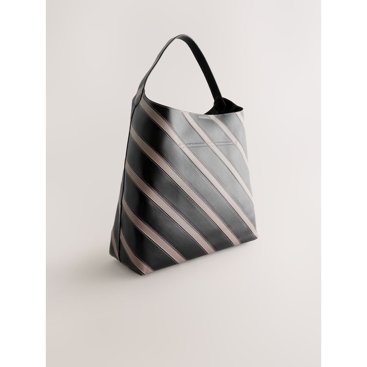 Sac bandoulière rayé noir, NEXT