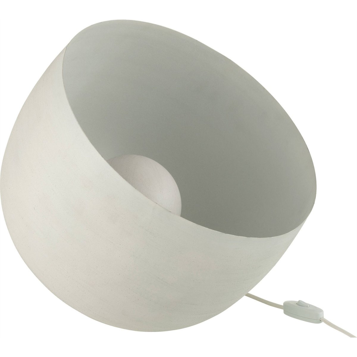 Lampe de chevet ronde en métal blanc mat épuré, RECOLLECTION
