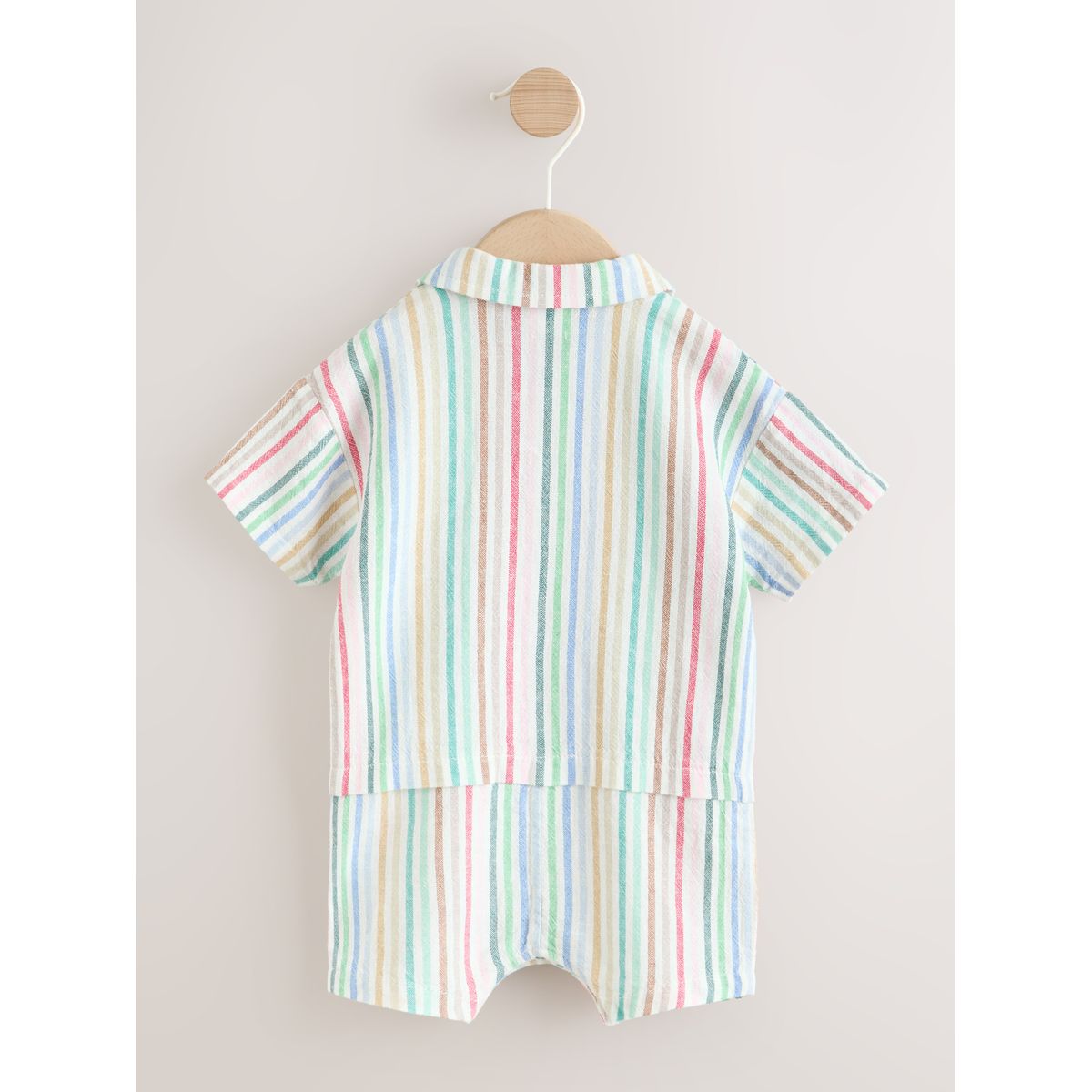 Chemise barboteuse tissée bébé rayure brillante, NEXT