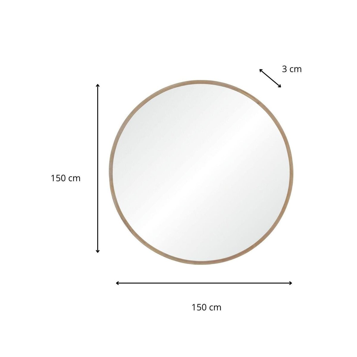 Miroir XXL rond en chêne FAB chêne, MOB IN