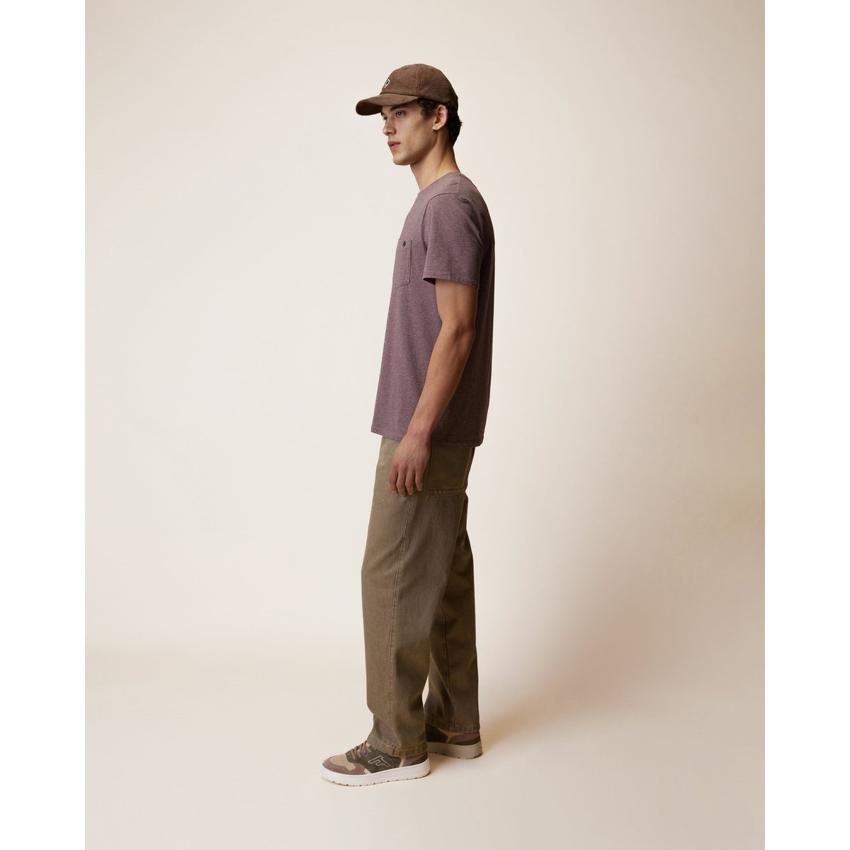 T-shirt en maille violet grisé, FAGUO