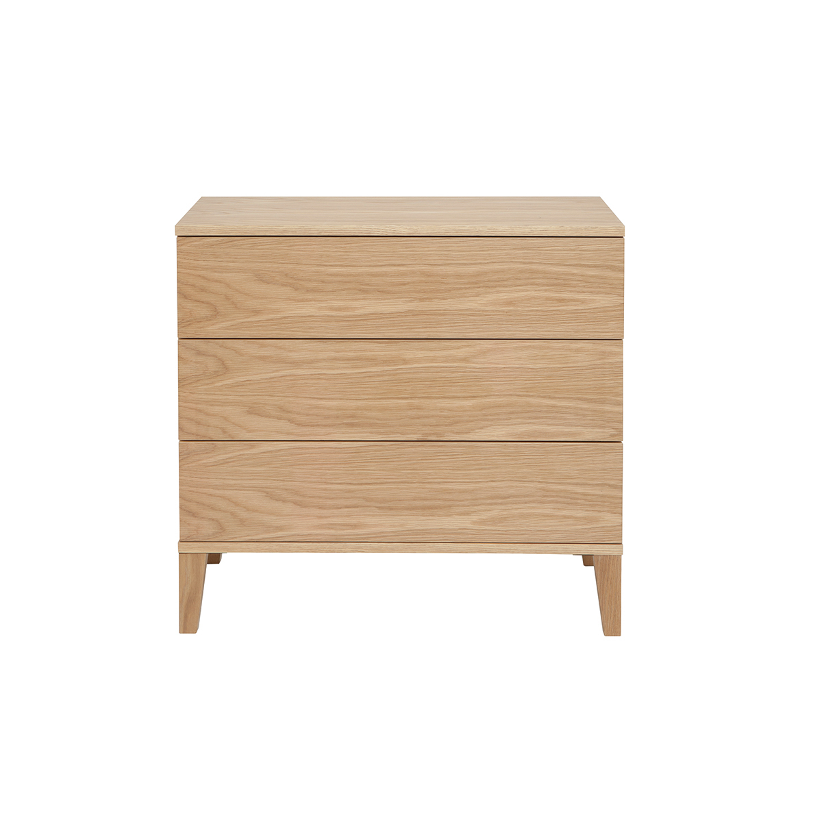 Commode scandinave en bois clair chêne 3 tiroirs L80 cm FREDDY chêne clair, MILIBOO