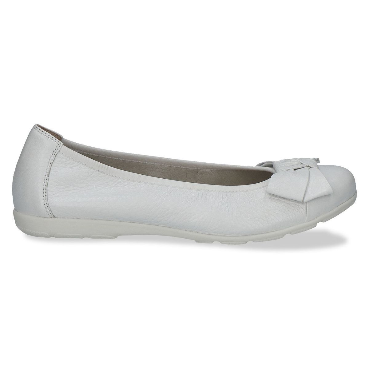 Ballerine en cuir blanc fauve, CAPRICE