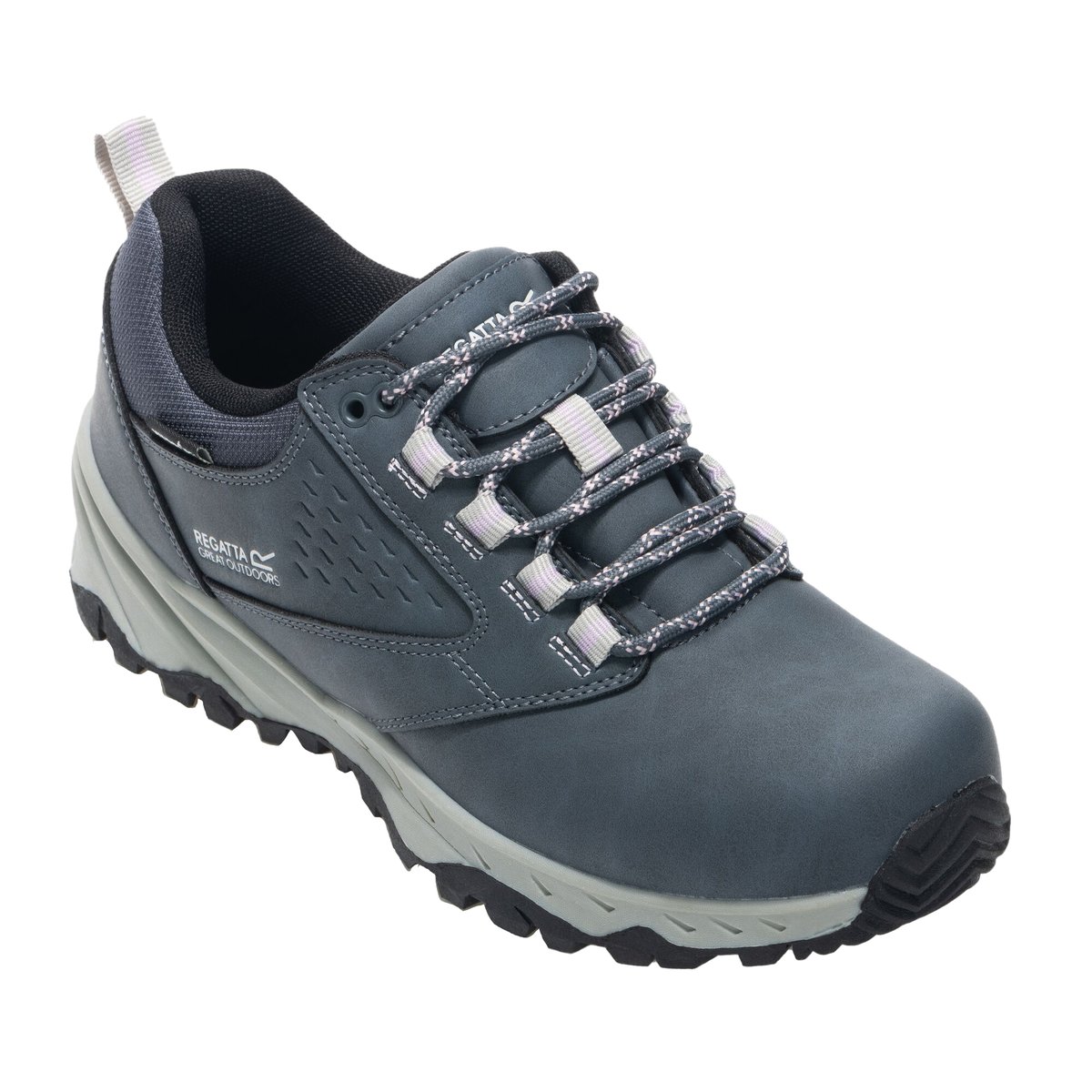 Chaussures de marche imperméables à lacets AMBLE gris bleu foncé / lilas pâle, REGATTA