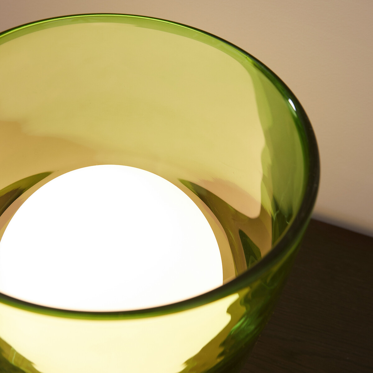 Lampe acrylique et verre coloré, Copala vert, AM.PM