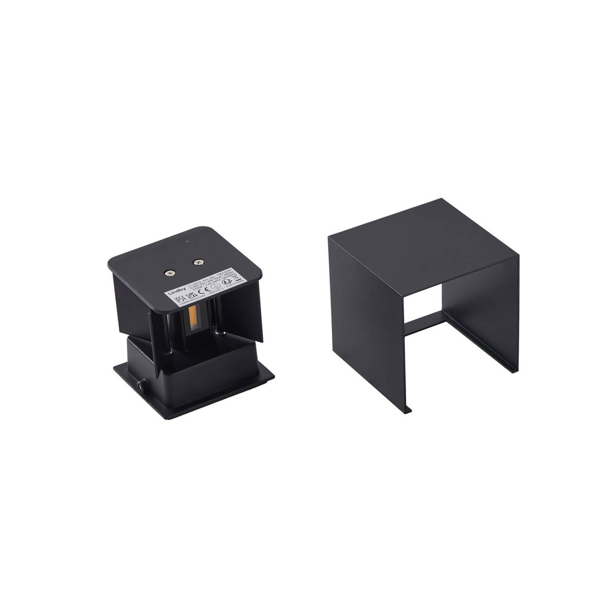 Applique extérieure en métal moderneLED noir, LINDBY