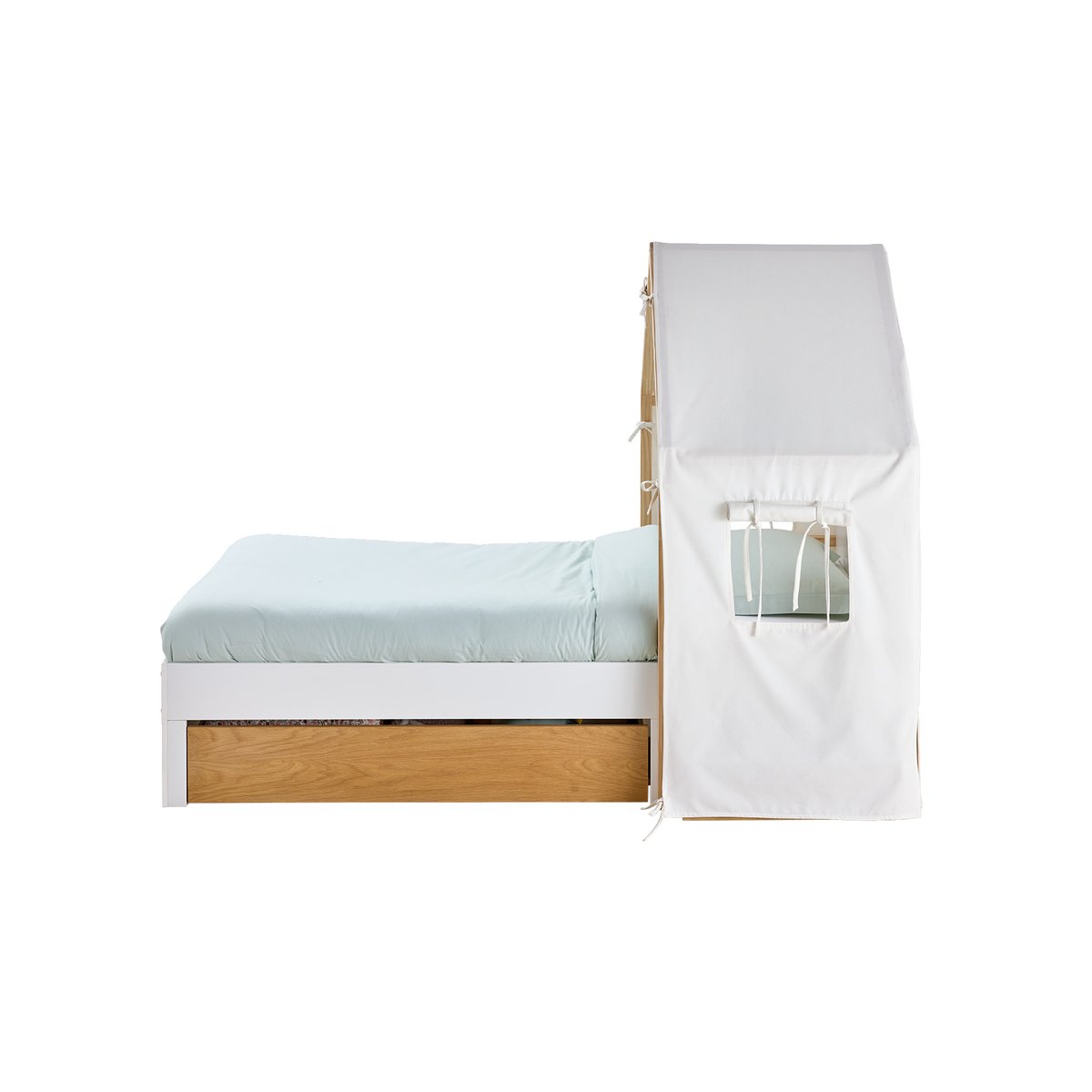 Lit enfant Cabane 90x190cm blanc, VERTBAUDET