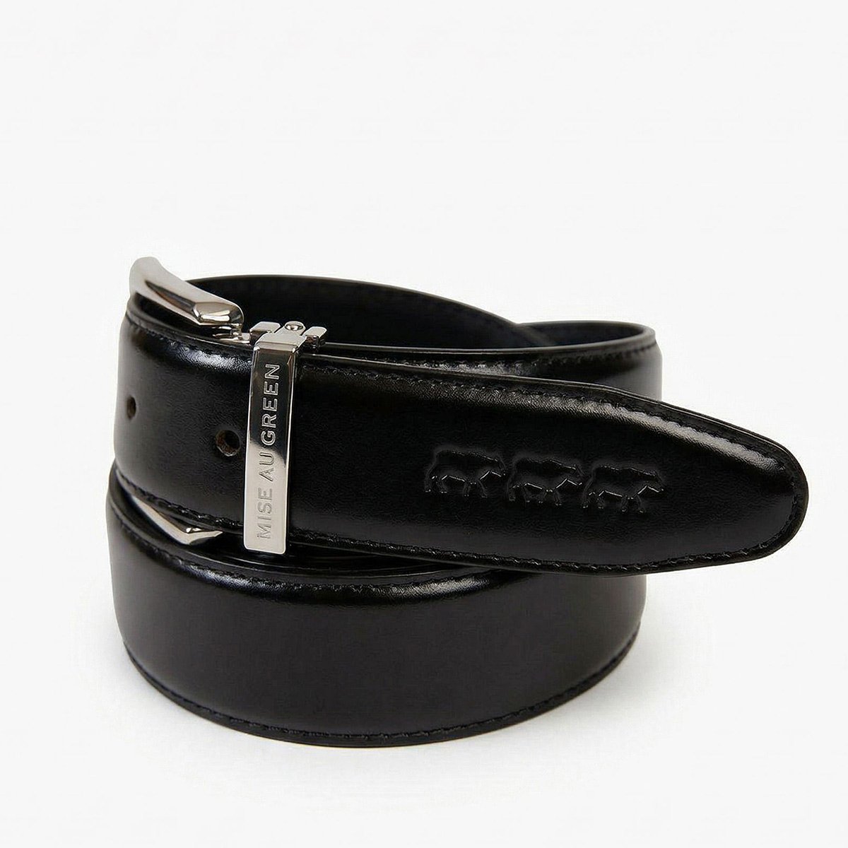 Ceinture cuir Gareld noir, MISE AU GREEN
