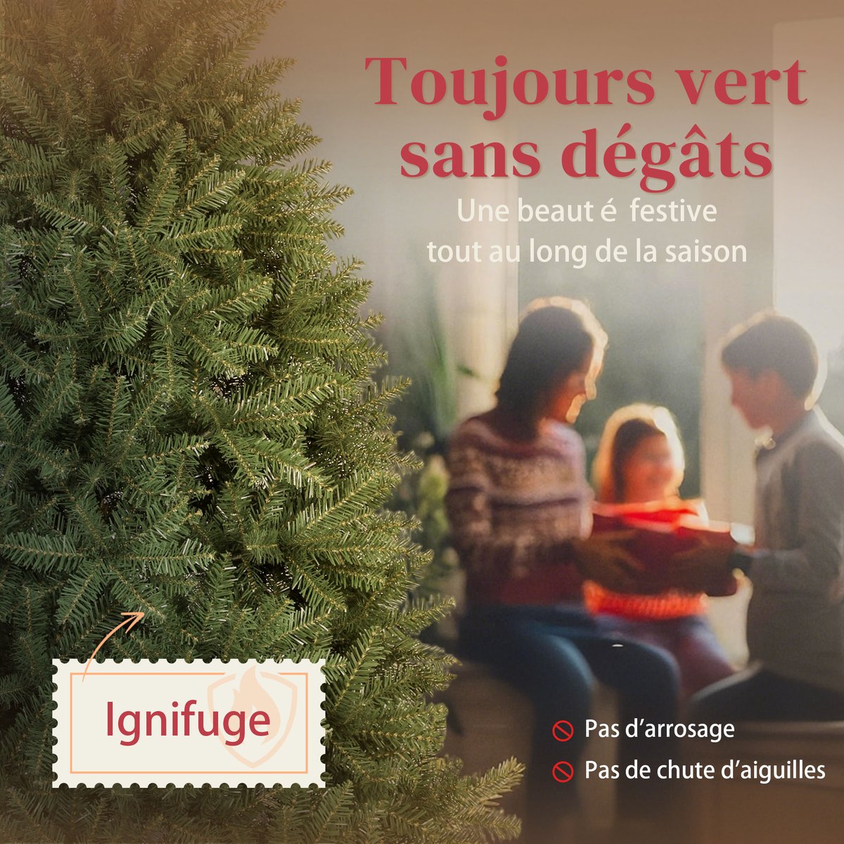 Sapin de Noël Plastique Vert vert, HOMCOM