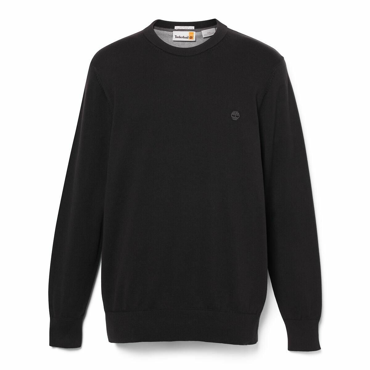 Pull col rond en coton regular black, TIMBERLAND