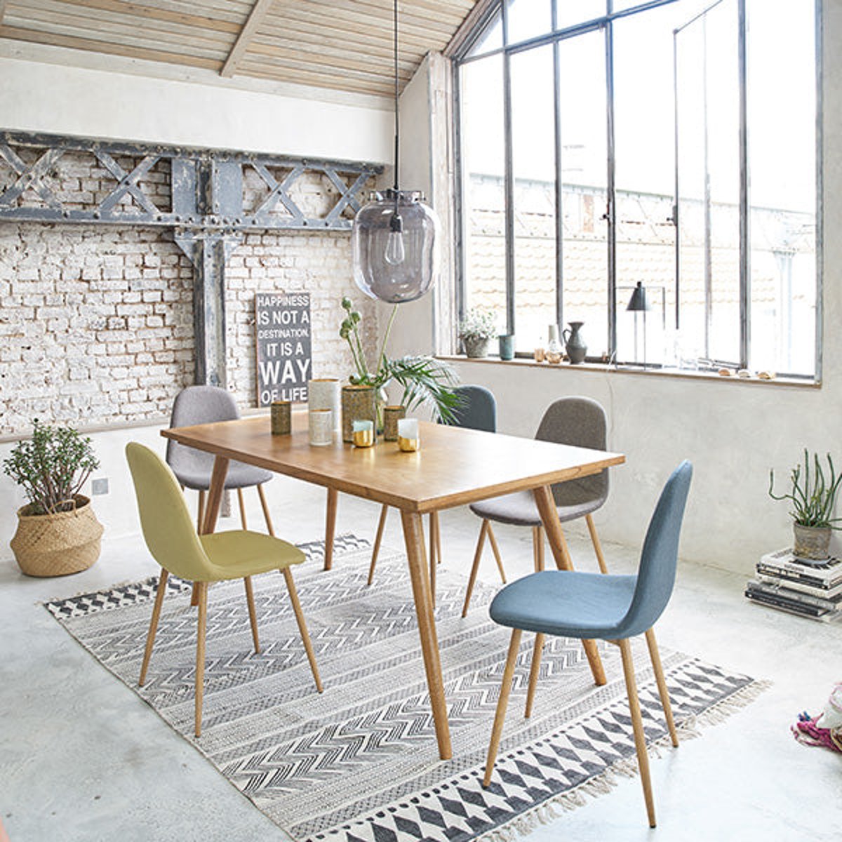 Table en bois massif 8 pers. ODDA naturel, BERAH GETAH