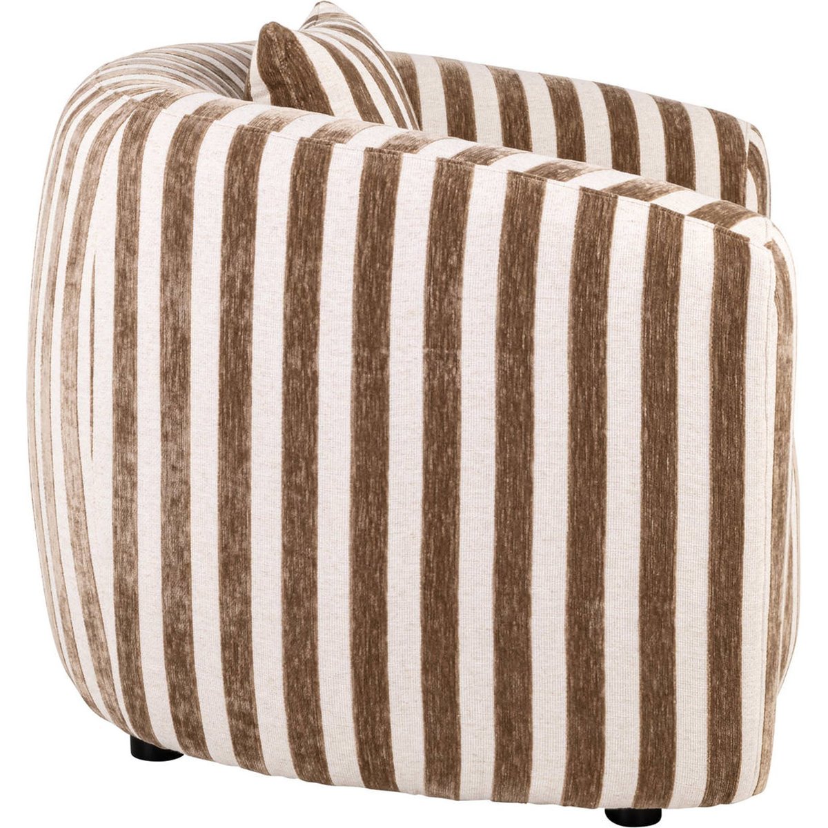 Fauteuil lounge rayé au confort généreux rayures sable, RECOLLECTION