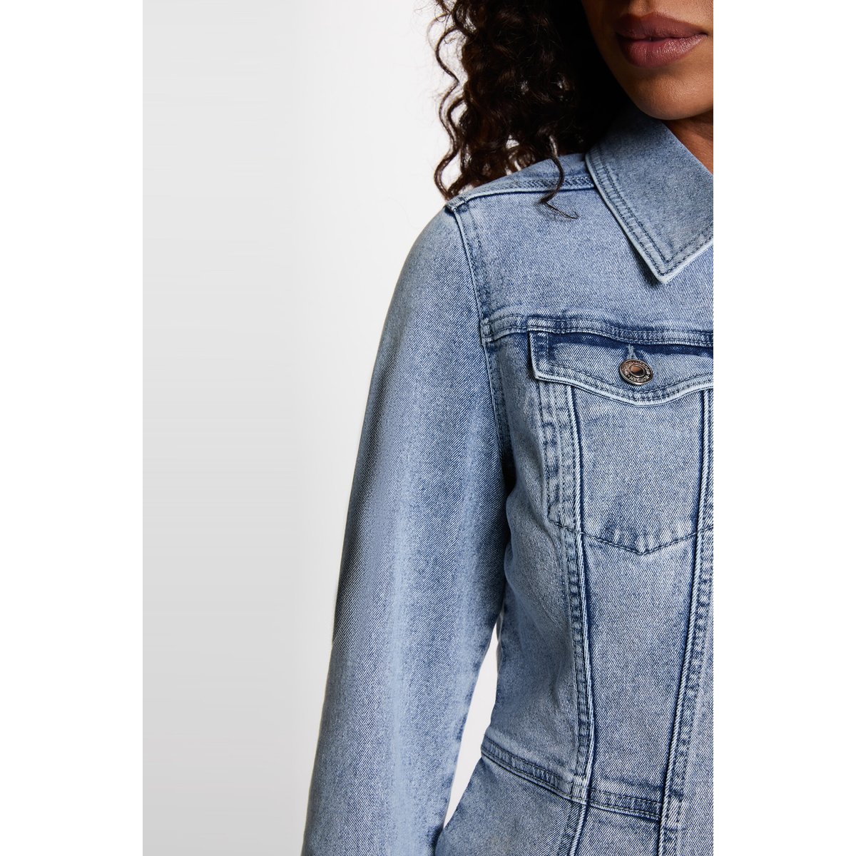 Veste jean ajustée denim double stone, MORGAN