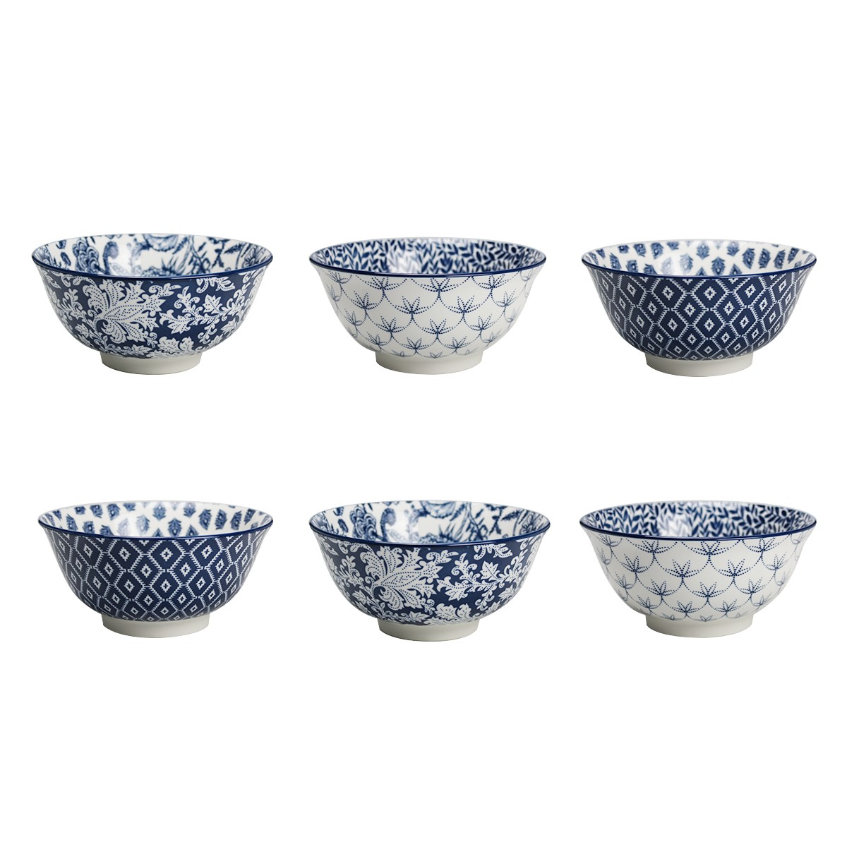 Service d'assiettes et bols 18 pièces, MAJORELLE bleu, ARTIME