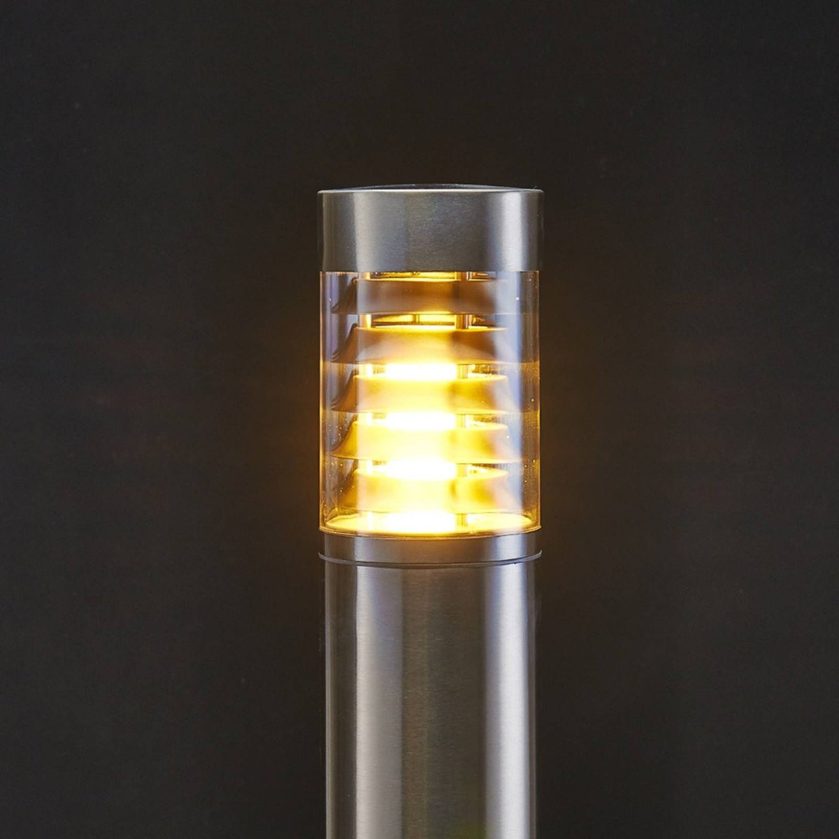 Luminaire extérieur en inox moderne, Enja acier inoxydable, transparent, LINDBY