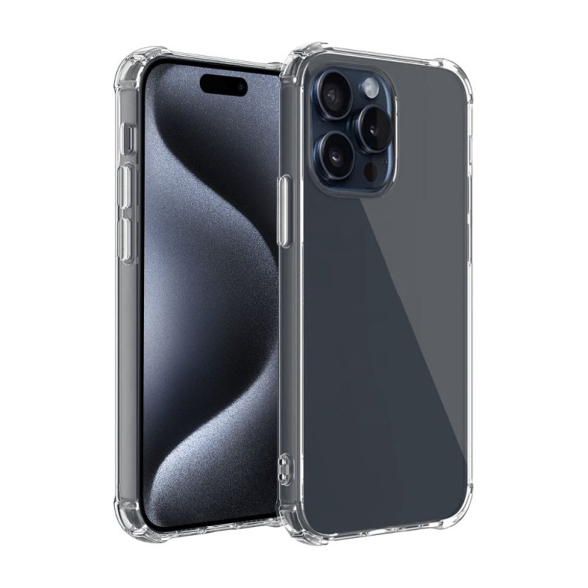 Coque iPhone 15 Pro antichoc + 2 vitres transparent, EVETANE