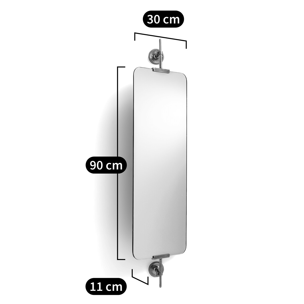 Specchio rettangolare girevole H106,5 cm Cassandre ottone, AM.PM