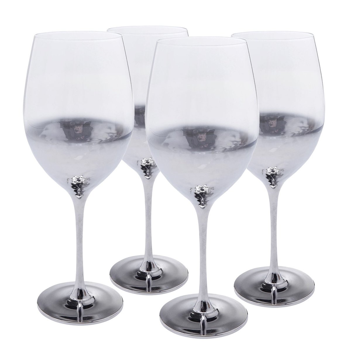 Lot de 4 verres à vin rouge, NIGHT SKY argent, KARE DESIGN