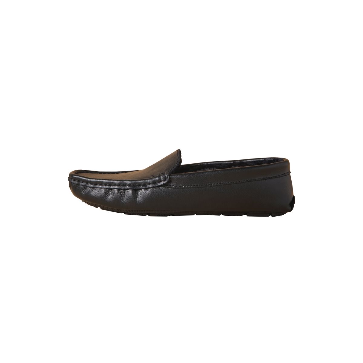 Chaussons mocassins en daim fourrés noir, NEXT