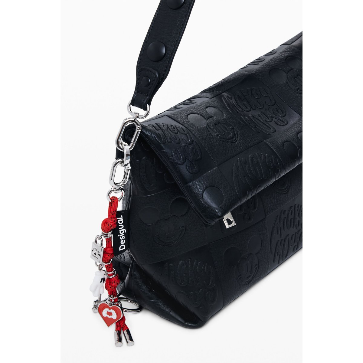 Sac à rabat effet cuir Mickey™ moyen noir, DESIGUAL