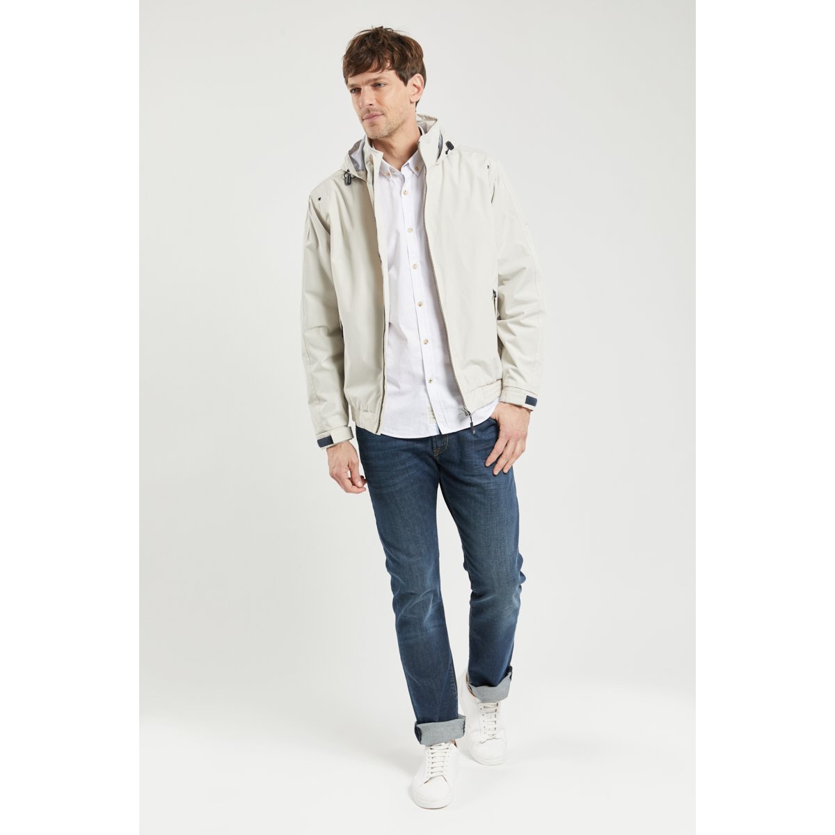 Blouson imperméable HORUS en polyester pour homme mastic, BERMUDES