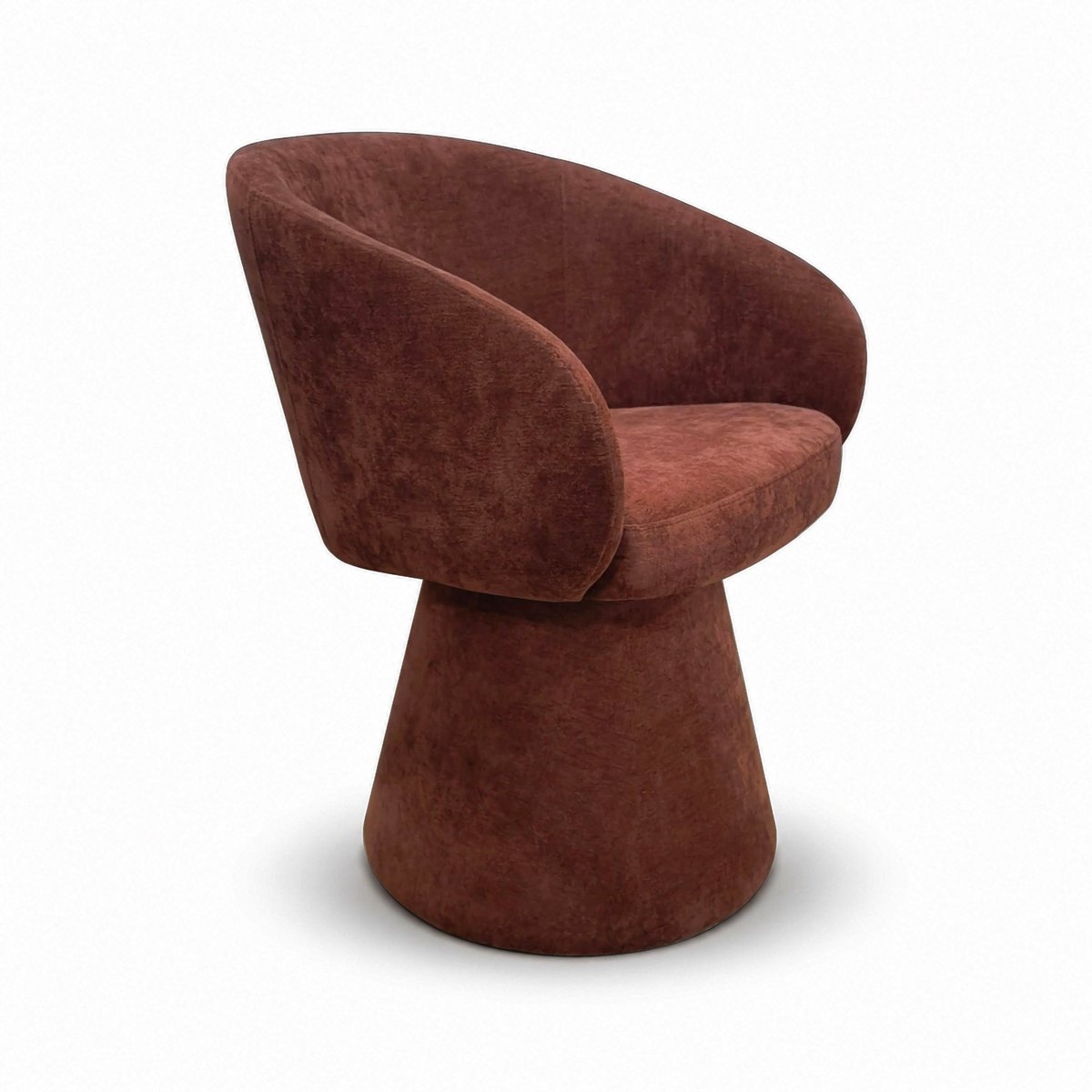 Fauteuil de table pivotant en velours, ALBA bordeaux, NOW'S HOME