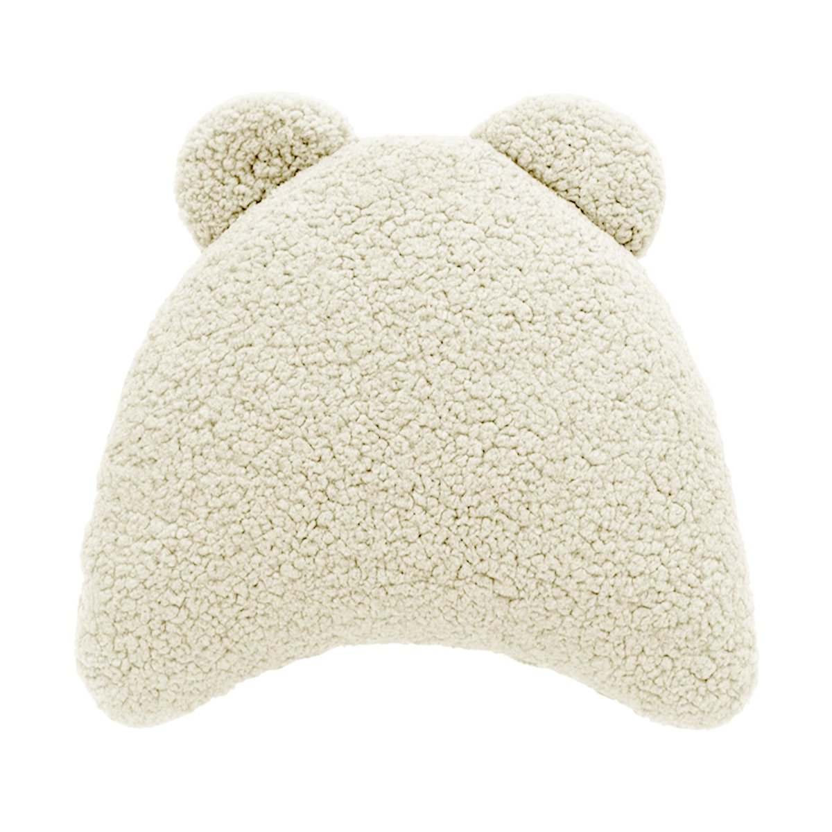 Coussin décoratif ours enfant en peluche BEARLY crème, MEOW BABY
