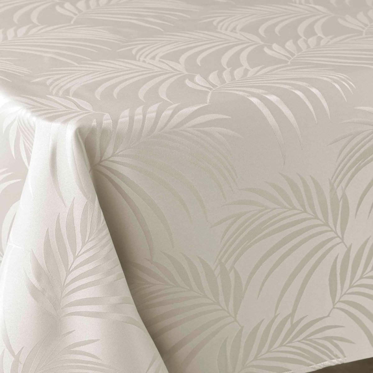 Nappe rectangulaire 140x240 antitache jacquard Plumette beige, DECORATIE