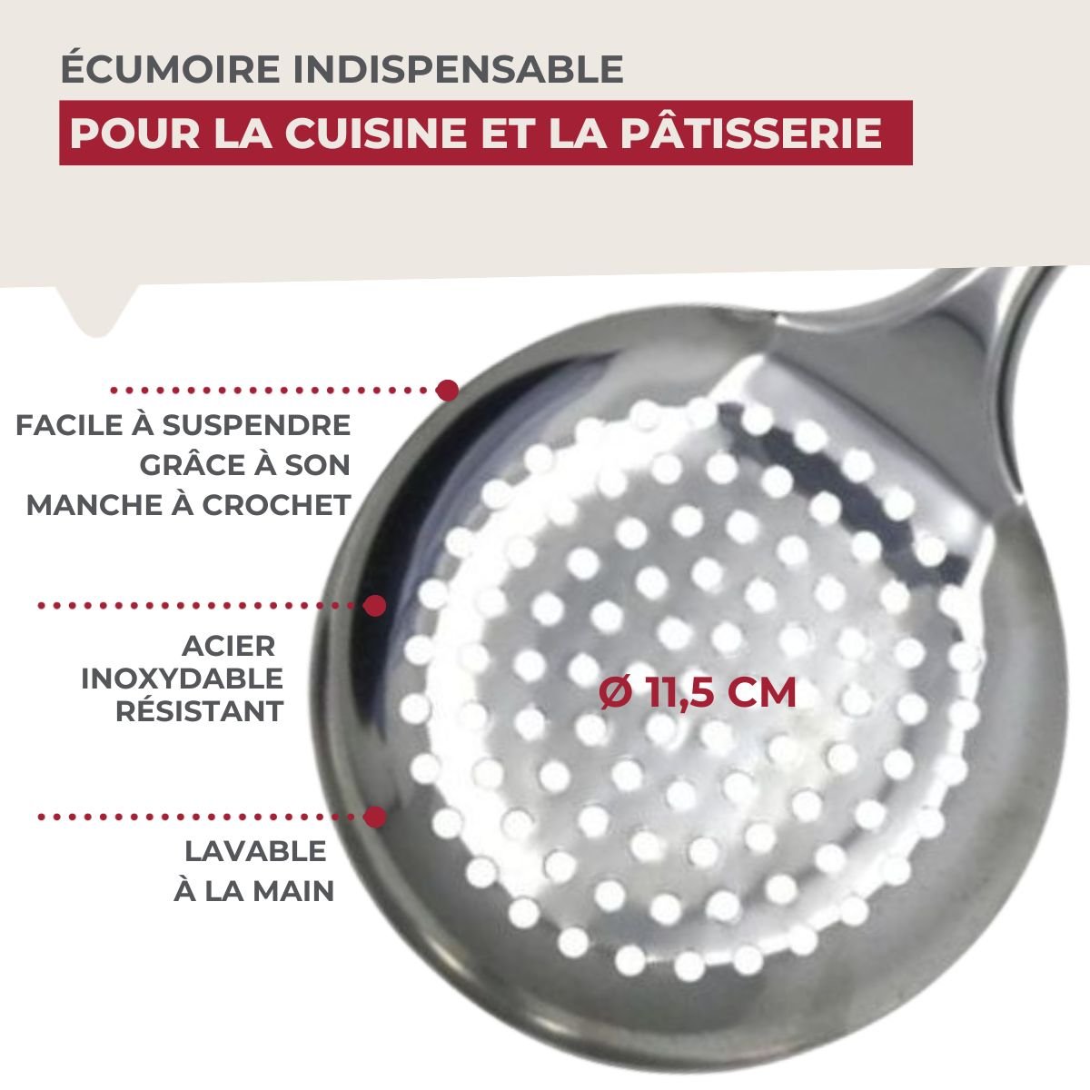 Ensemble de 2 Ecumoires en inox ELEMENTAL inox, FACKELMANN