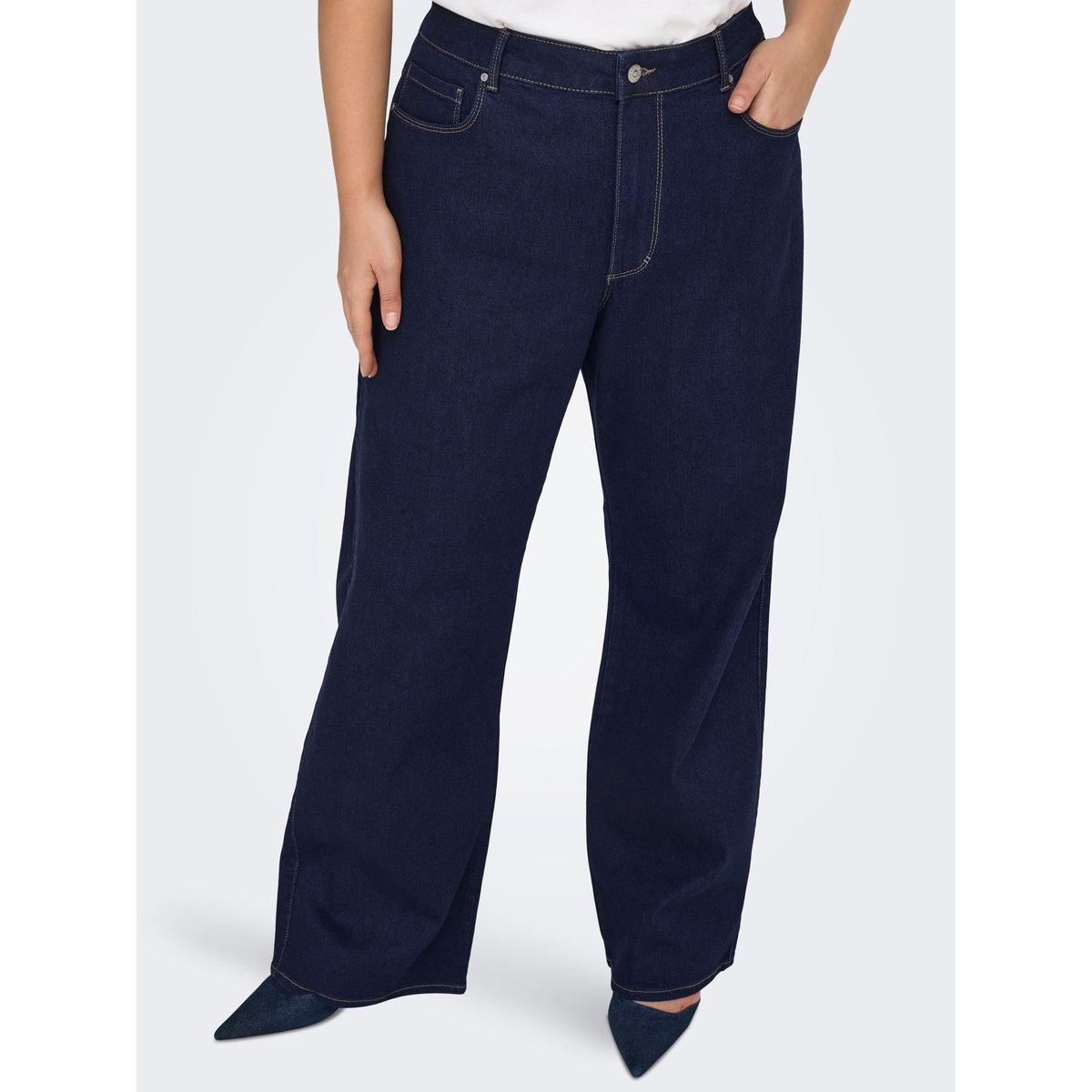Jean À Jambe Large dark blue denim, ONLY CARMAKOMA
